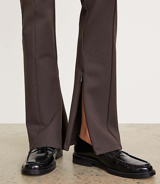 Petite LOFT Versa Ponte Deluxe Split Hem Slim Pants