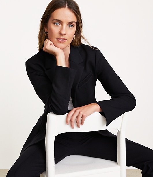 Petite LOFT Versa Ponte Deluxe Sculpted Blazer