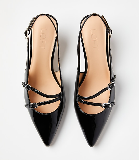 Buckle Strappy Slingback Pumps