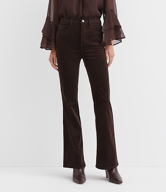 Petite Slim Flare Pants in Corduroy