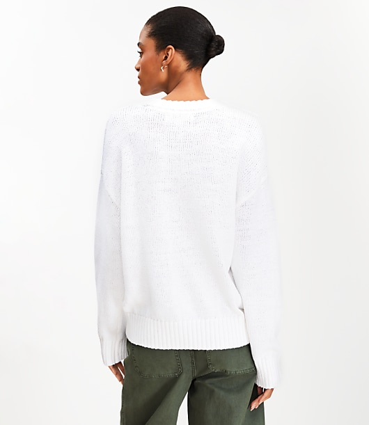 Pointelle Trim Sweater
