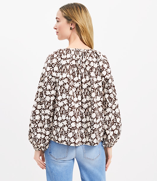 Tulip Button Sleeve Blouse