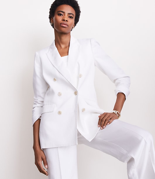 Petite LOFT Versa Pure Spun Double Breasted Blazer