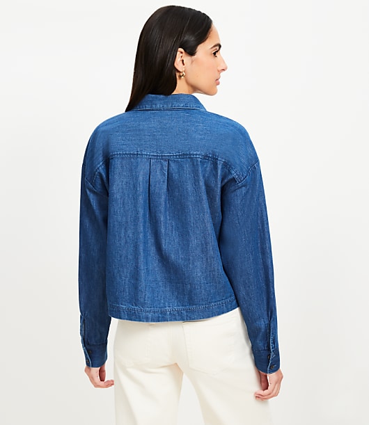 Chambray Wide Sleeve Modern Utility Shirt