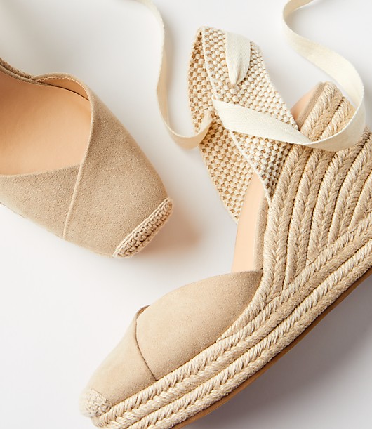Lace Up Espadrille Wedges