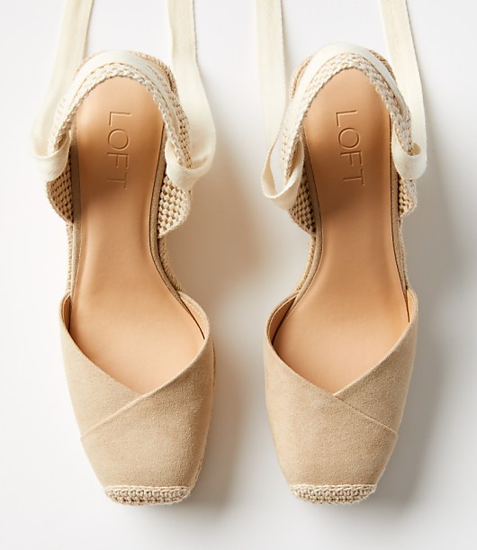 Lace Up Espadrille Wedges