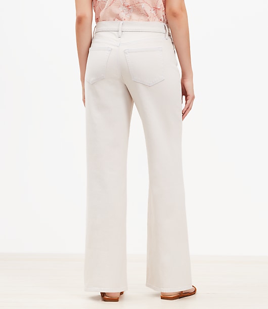 Mid Rise Wide Leg Jeans in Washed Pink