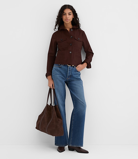 Petite Twill Tailored Utility Jacket