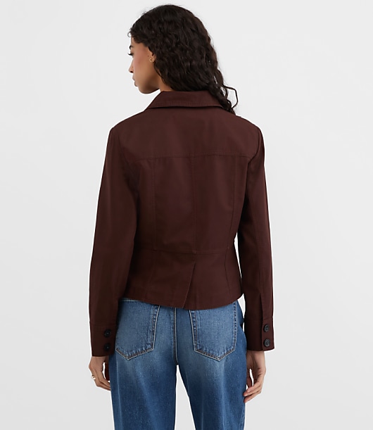 Petite Twill Tailored Utility Jacket