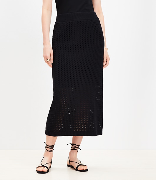 Textured Midi Sweater Skirt