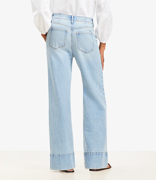High Rise Wide Leg Jeans in Vintage Light Indigo Wash
