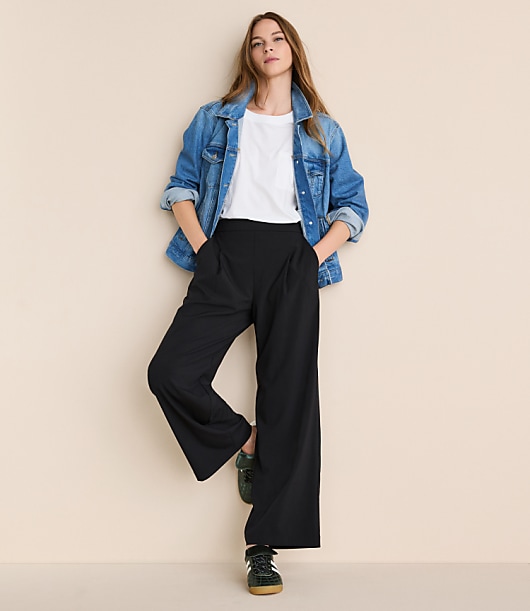 Loft Petite Lou & Grey Wanderweave Wide Leg Trousers