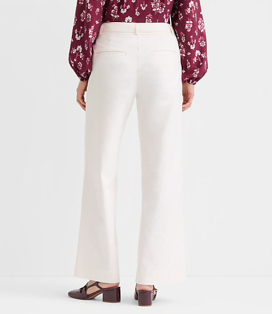 Petite Curvy Belted Palmer Wide Leg Pants in Pique
