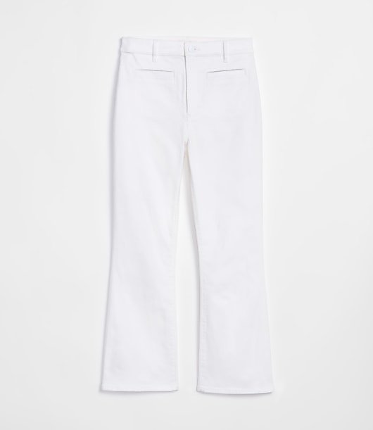 Rivete Curvy Welt Pocket High Rise Kick Crop Jeans in White