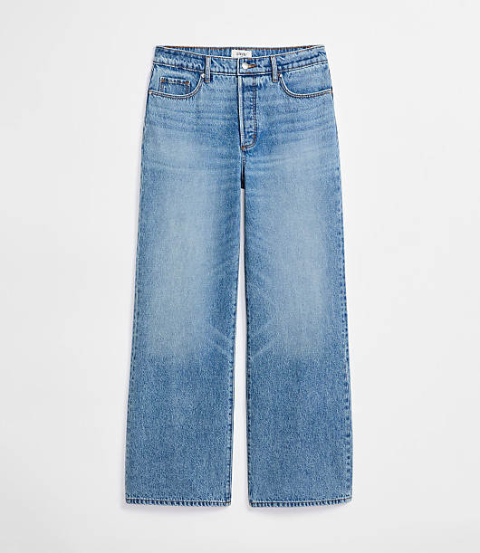 Rivete Tall Curvy High Rise Wide Leg Jeans in Light Wash