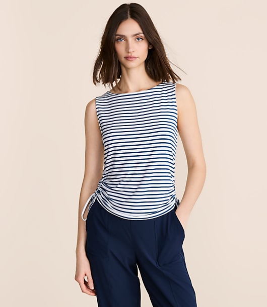 Petite Lou & Grey Striped Essential Modal Side Tie Tank Top
