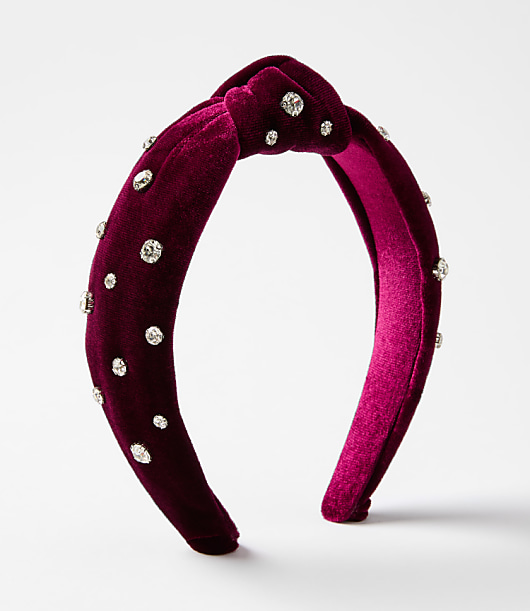 Loft Sparkle Embellished Velvet Knot Headband