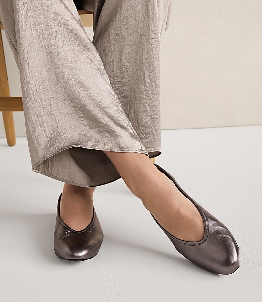 Haven Well Within Soft Leather Ballet Flats - Gunmetal