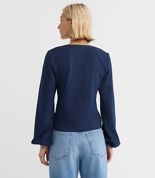 Cinched Tie Neck Top