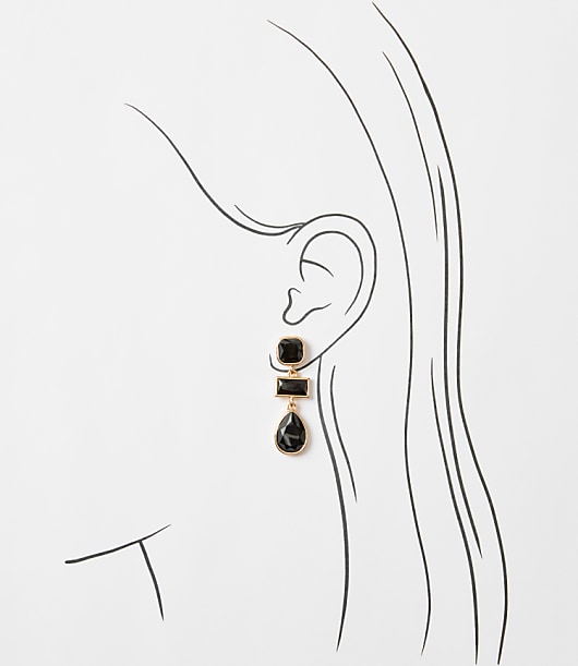 Crystal Triple Drop Earrings