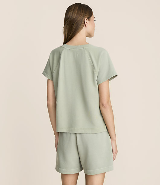 Petite Lou & Grey Garment Dyed Terrysoft Split Neck Tee