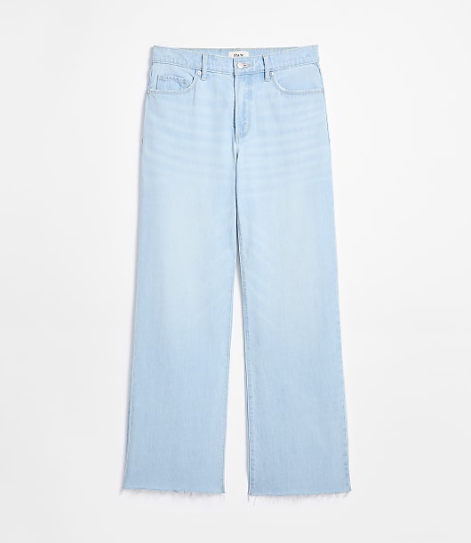 Rivete Tall Curvy Fresh Cut Mid Rise Wide Leg Jeans in Wave Wash