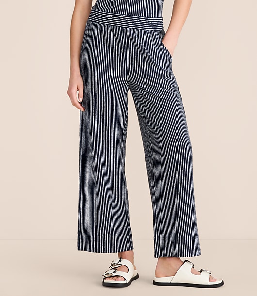 Lou & Grey Striped Wide Leg Crop Pants