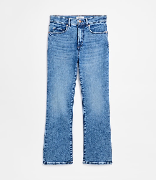 Rivete Curvy High Rise Kick Crop Jeans in Authentic Mid Vintage Wash