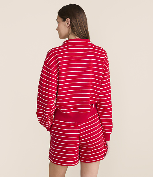 Petite Lou & Grey Striped Terrysoft Polo Top