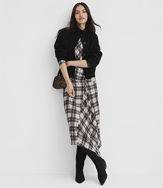 Heathered Mock Neck Sweater Jacket - Black