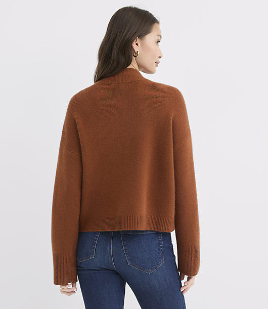 Heathered Mock Neck Sweater Jacket