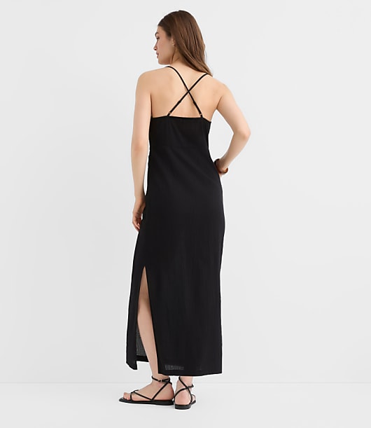 LOFT Beach Beaded Strappy Maxi Dress