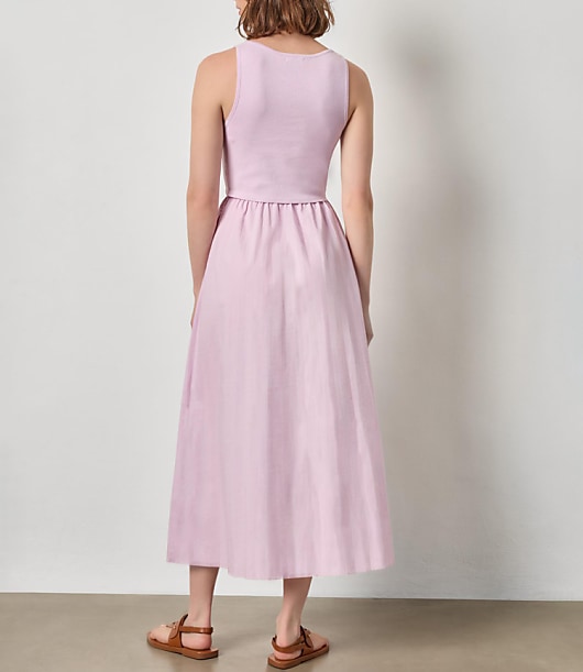 Lilla P Mixed Media Scoop Neck Dress