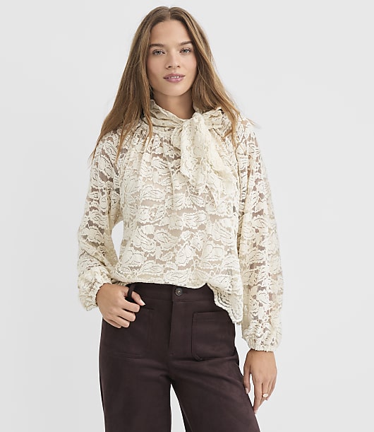 Lace Scarf Blouse