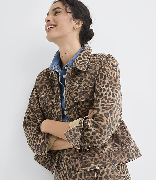Denim Jacket Leopard Print