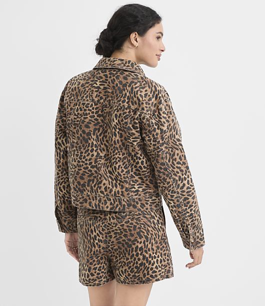 Denim Jacket Leopard Print