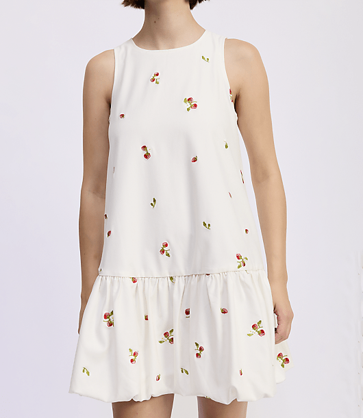 En Saison Strawberry Kiss Bubble Hem Mini Dress