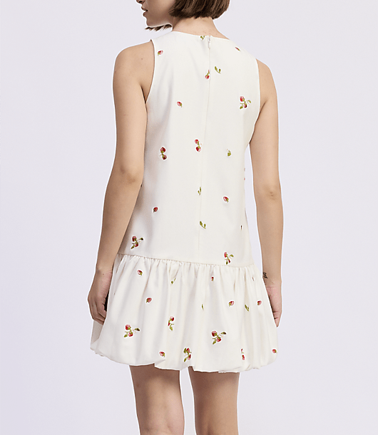 En Saison Strawberry Kiss Bubble Hem Mini Dress