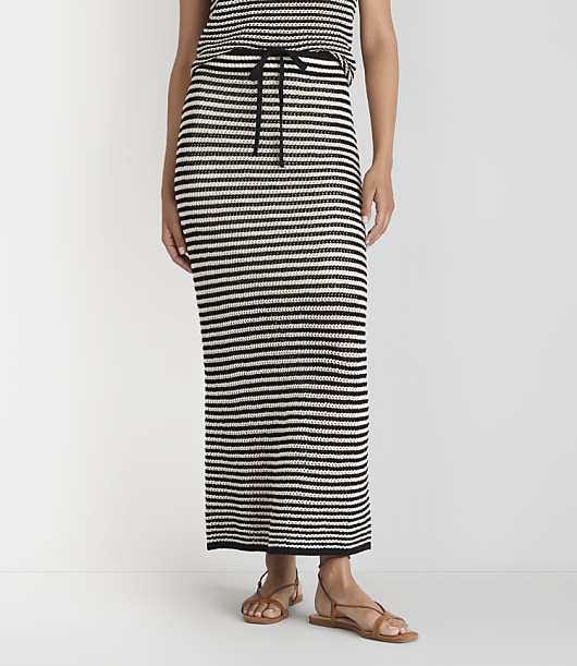 Petite Lou & Grey Striped Stitchy Maxi Sweater Skirt