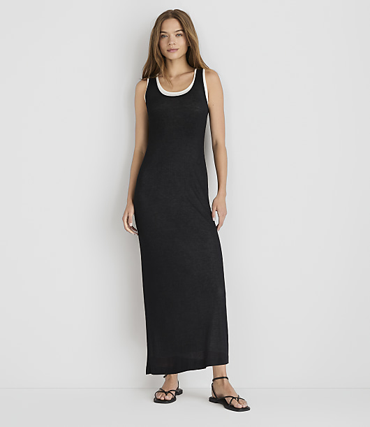 Lou & Grey Layered Jersey Tank Maxi Dress