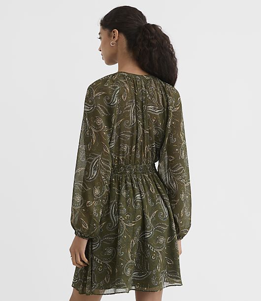 Paisley Smocked Waist Mini Dress