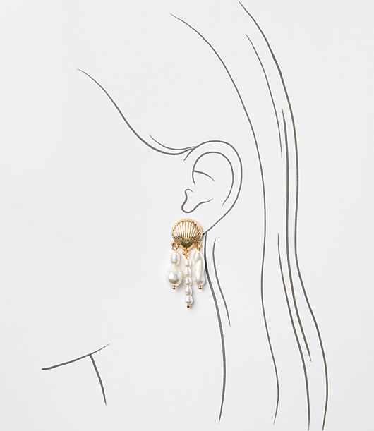 Seashell Pearlized Drop Earrings