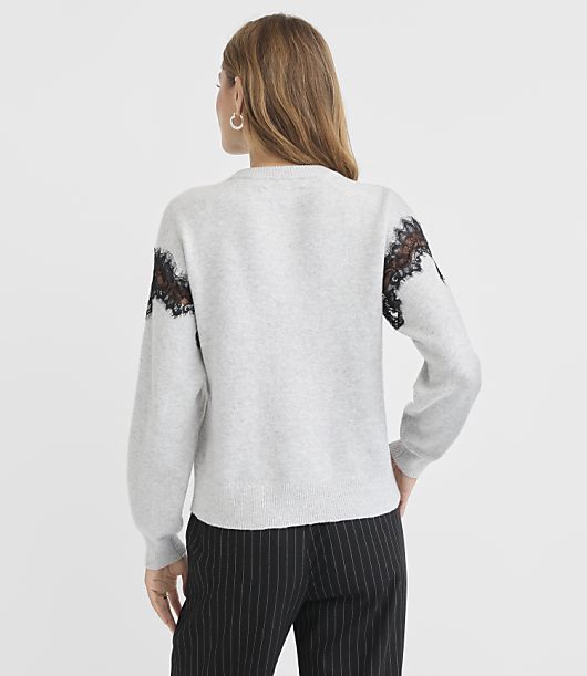 Lace Trim Relaxed Sweater
