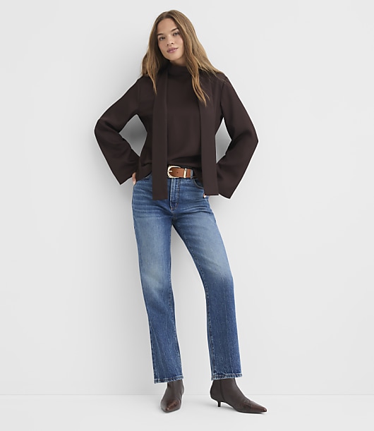Slinky Tie Neck Blouse