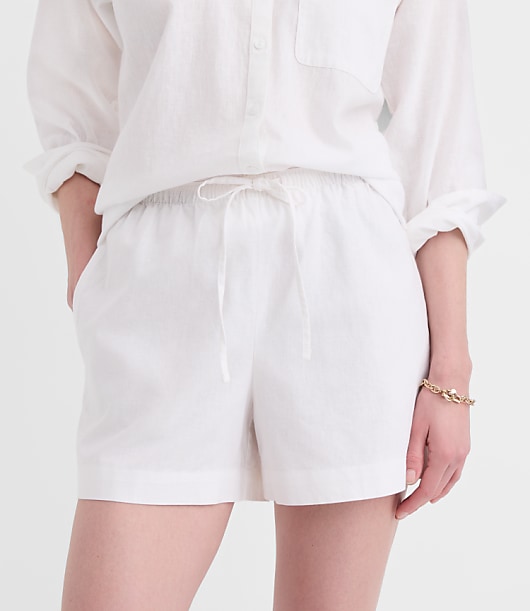 Petite Sawyer Pull On Shorts in Linen Cotton