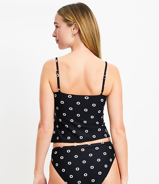 LOFT Beach Dotted Zig Zag Stitch Tankini Top
