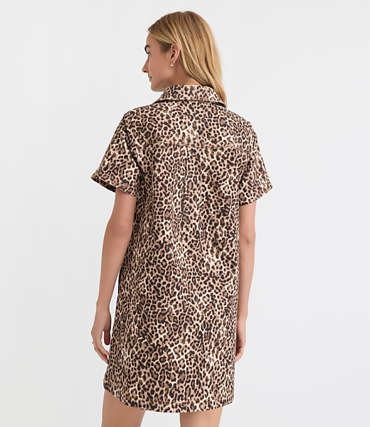 Leopard Print Mini Pocket Dress