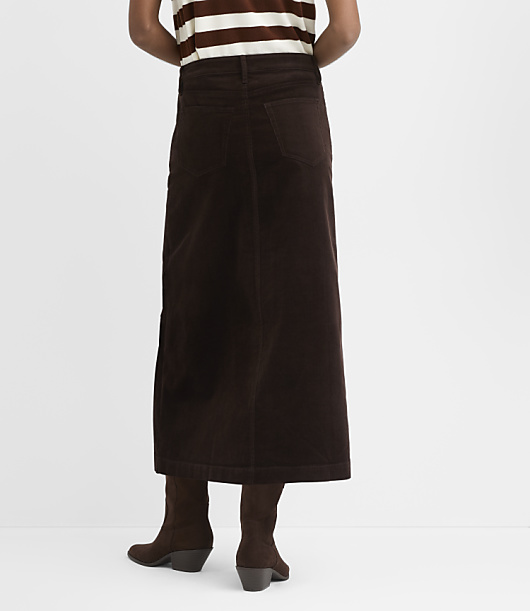 Brushed Corduroy Midi Skirt