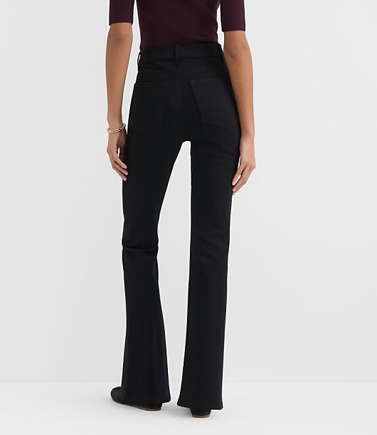 Rivete Tall High Rise Slim Flare Jeans in Noir Wash
