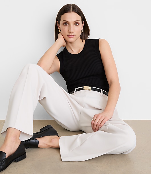 Petite LOFT Versa Ribbed Sleeveless Sweater